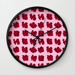 LOVE 3D Icon on pink background Wall Clock