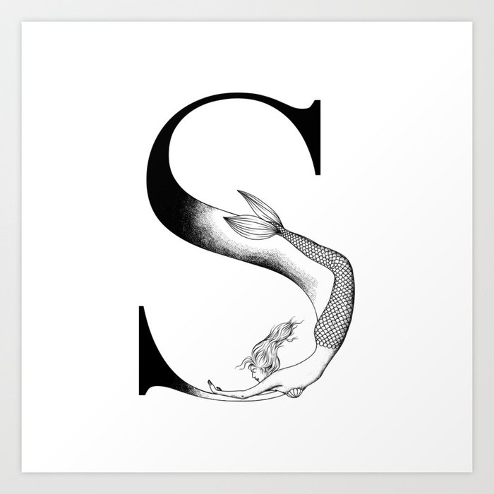 Mermaid shop block letters
