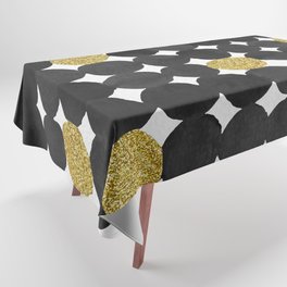 Dots pattern - black and gold Tablecloth