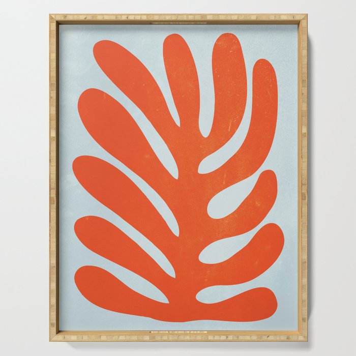 Fire Red: Wild Leaf | Matisse Foliage Paper Cutouts 01 Serving Tray