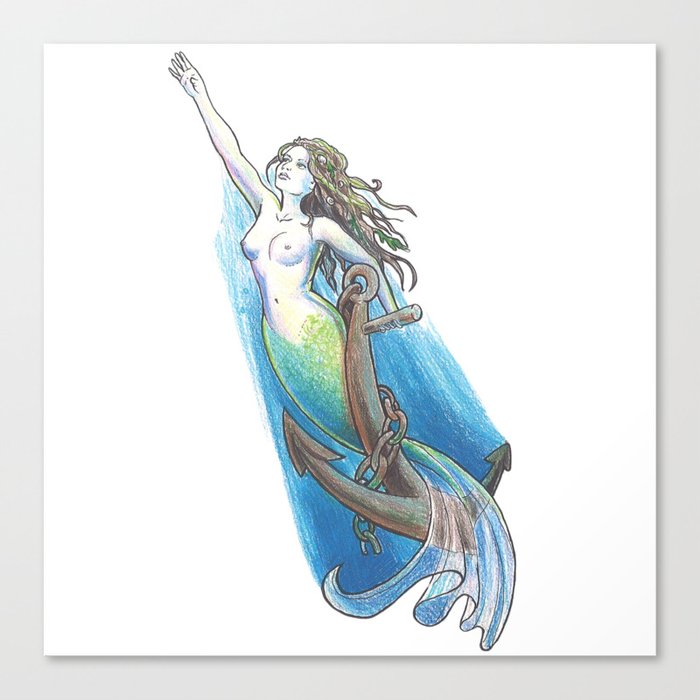 Mermaid Hoodie Canvas Print