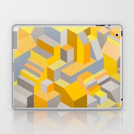 Labyrinth Marigold Yellow Grey Laptop Skin