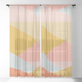 Geometric Abstraction in Soft Earth Tones Sheer Curtain