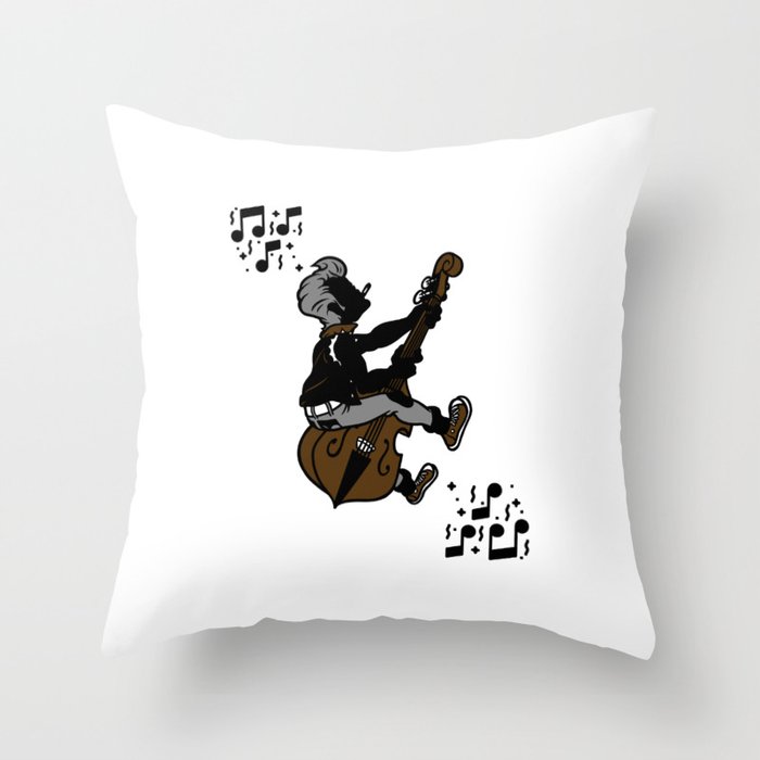 Rock-and-Roll Bassist Throw Pillow