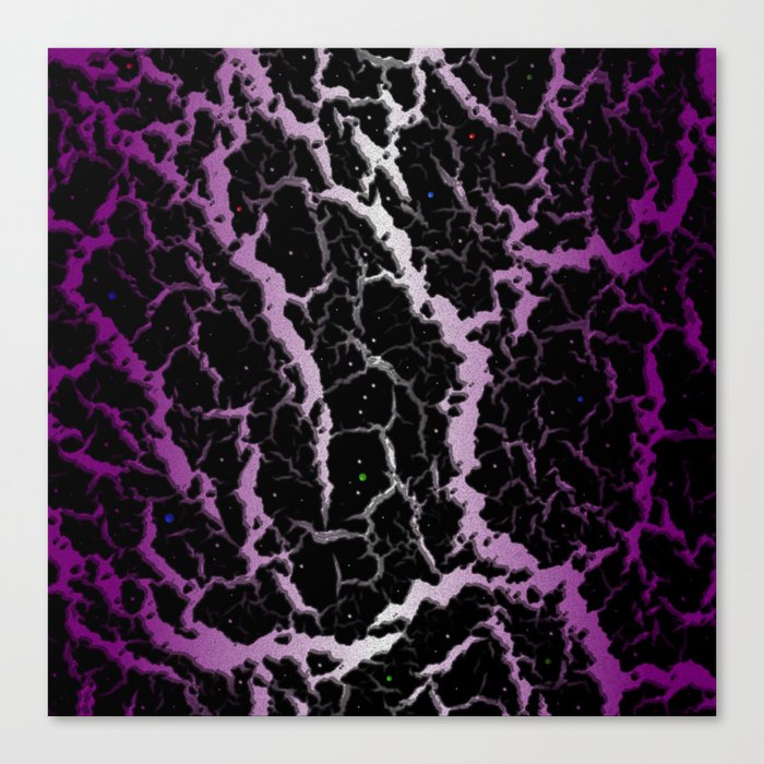 Cracked Space Lava - Purple/White Canvas Print