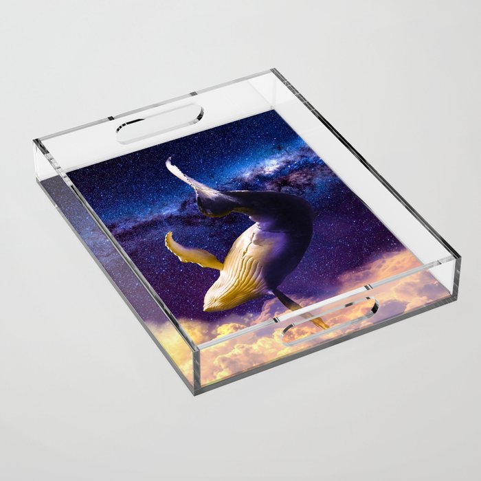 Dream Whale at Night Acrylic Tray
