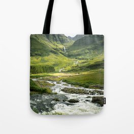 Scottish Highlands Mountain River Tote Bag