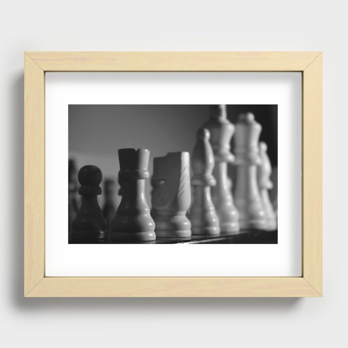 Chess Board Shadows Recessed Framed Print