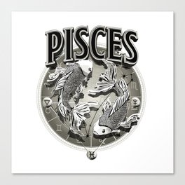 Zodiac Astrology Pisces Canvas Print