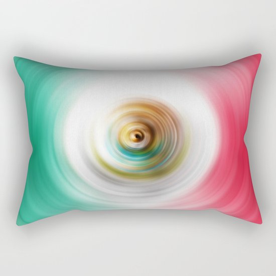 Green, White and Red Swirl Rectangular Pillow