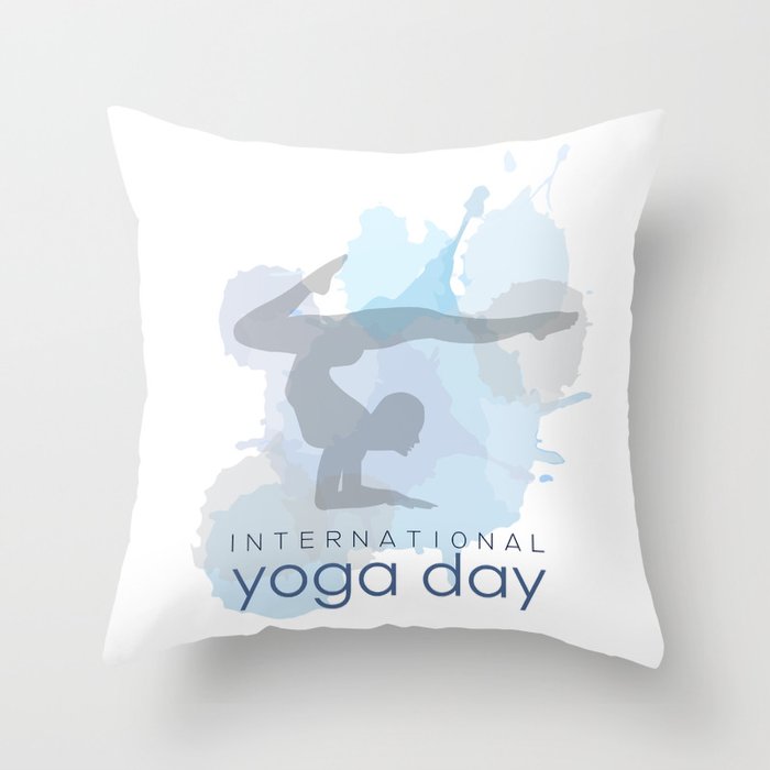 International yoga day workout  Throw Pillow