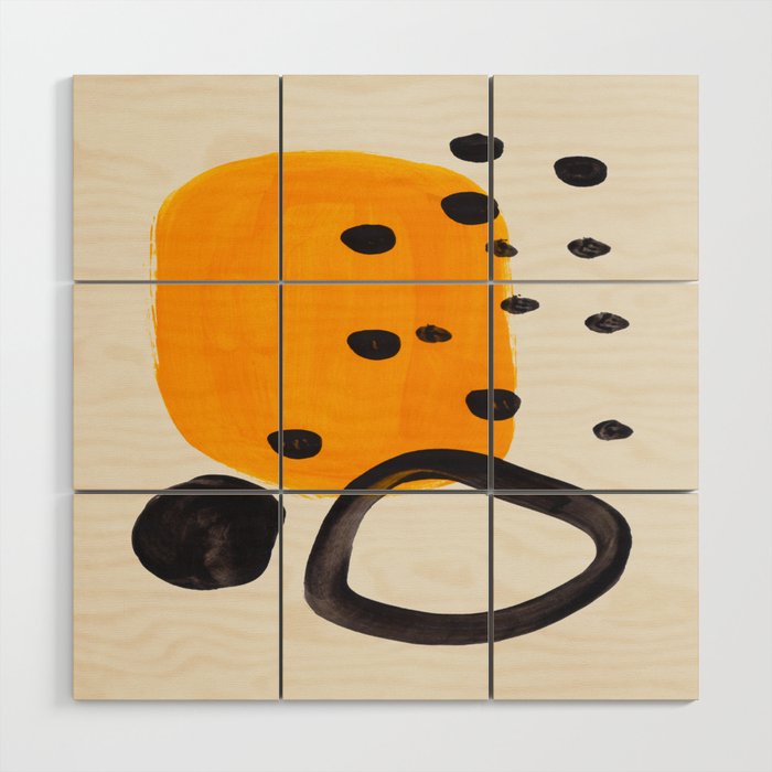 Unique Abstract Unique Mid Century Modern Yellow Mustard Black