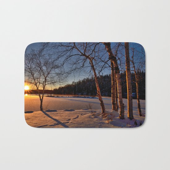 winter sunset Bath Mat