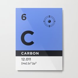 Periodic Element B - 6 Carbon C Metal Print | Electronshell, Periodic, Periodictable, Proton, Element6, Bohr, Science, Carbon, Elements, Chemistry 
