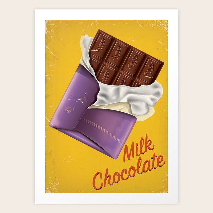 Milk Chocolate commercial poster Art Print by Nicks Emporium Society6
