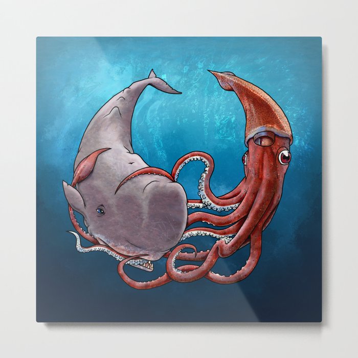 Squide & Whale Metal Print