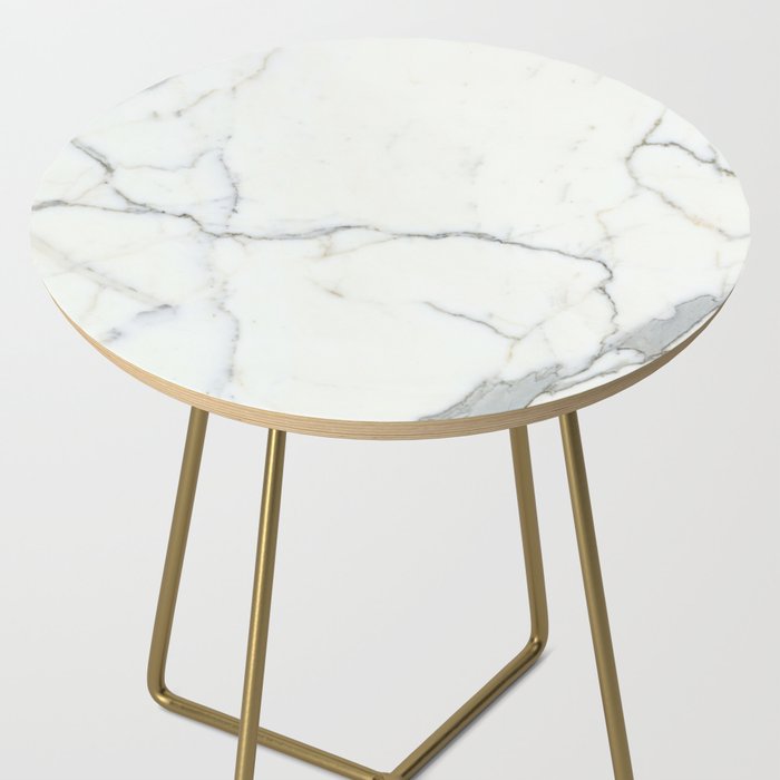 Carrara Marble Side Table by calacatta | Society6