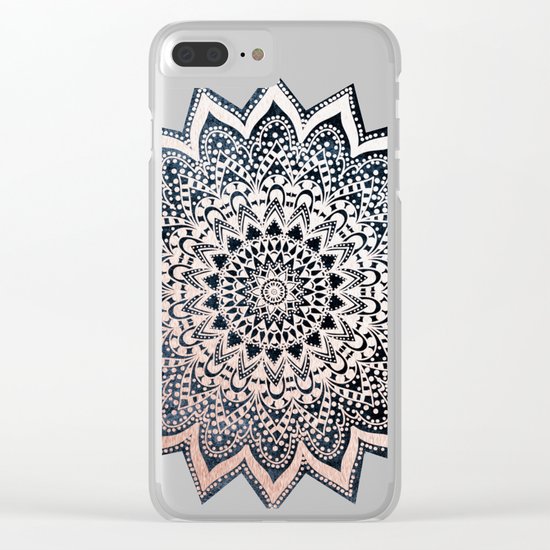 BLUE BOHO NIGHTS MANDALA Clear iPhone Case