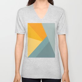 Abstract Mountain Sunrise V Neck T Shirt