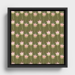 Beautiful Floral Pattern Framed Canvas