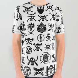 One Piece Jolly Roger All Over Graphic Tee