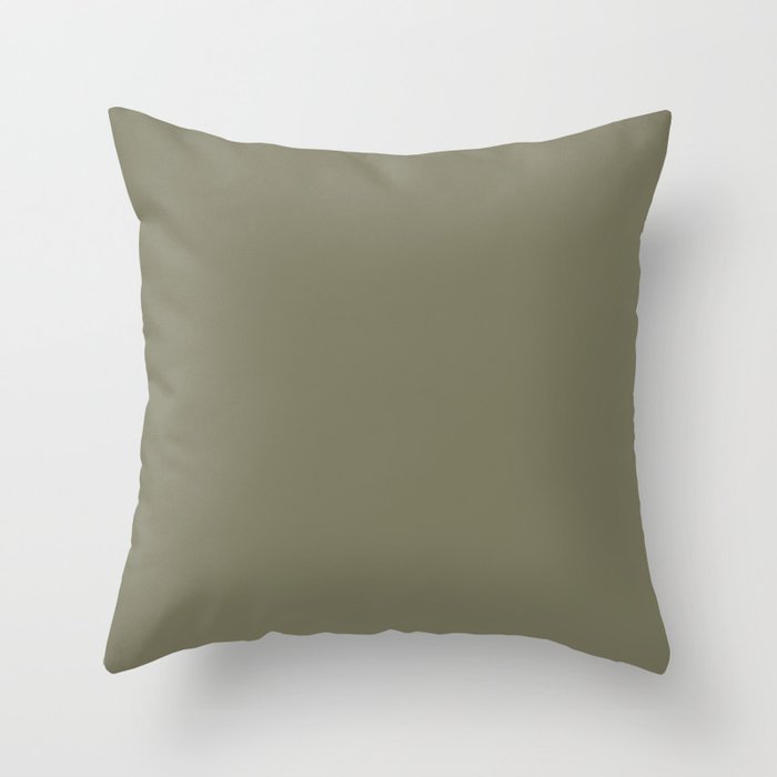 Earthy Green Trending Solid Color Jolie 2022 Color of the Year Sage Throw Pillow