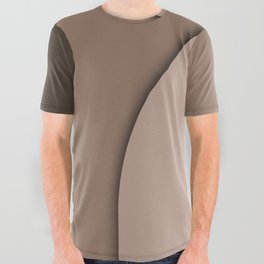 Minimal Line Curvature Brown All Over Graphic Tee