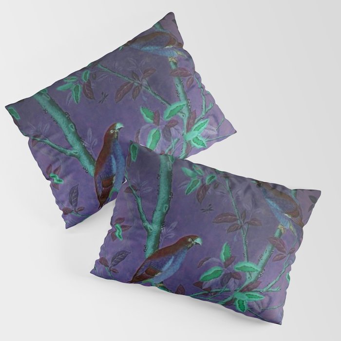 Aubergine & Teal Chinoiserie Pillow Sham