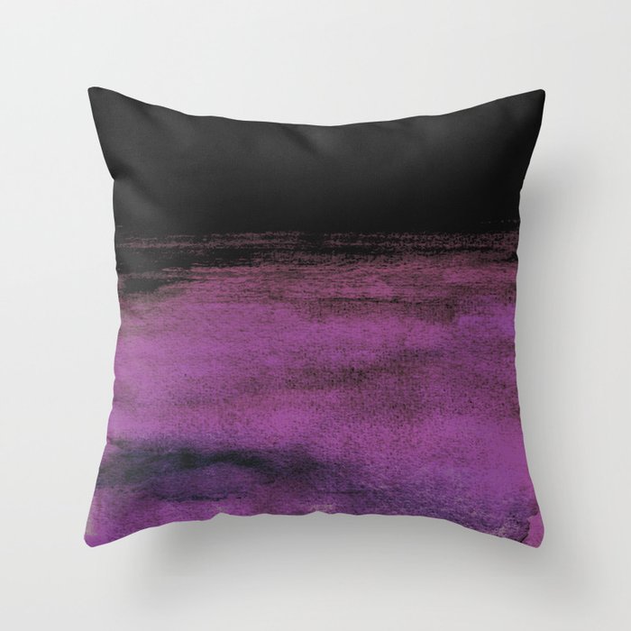 Purple and Black Throw Pillow by 