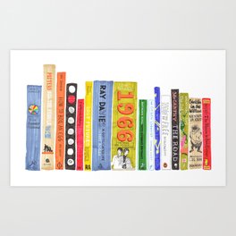 Bookshelf Rainbow Art Print