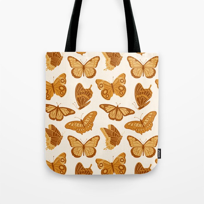 Texas Butterflies – Golden Yellow Pattern Tote Bag