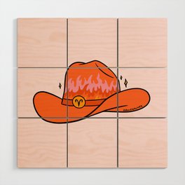 Aries Cowboy Hat Wood Wall Art