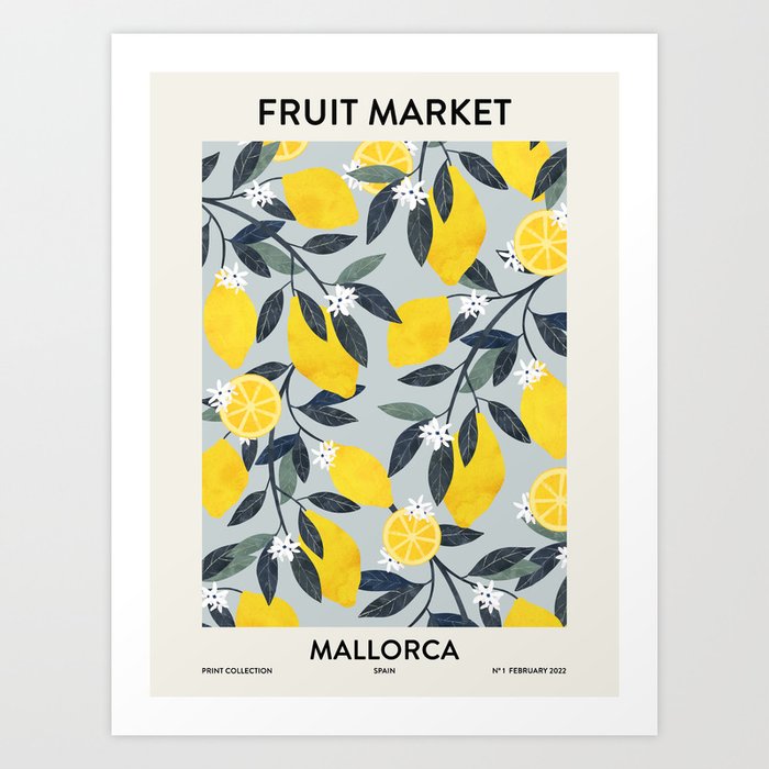 Fruit market retro Mallorca inspiration Art Print