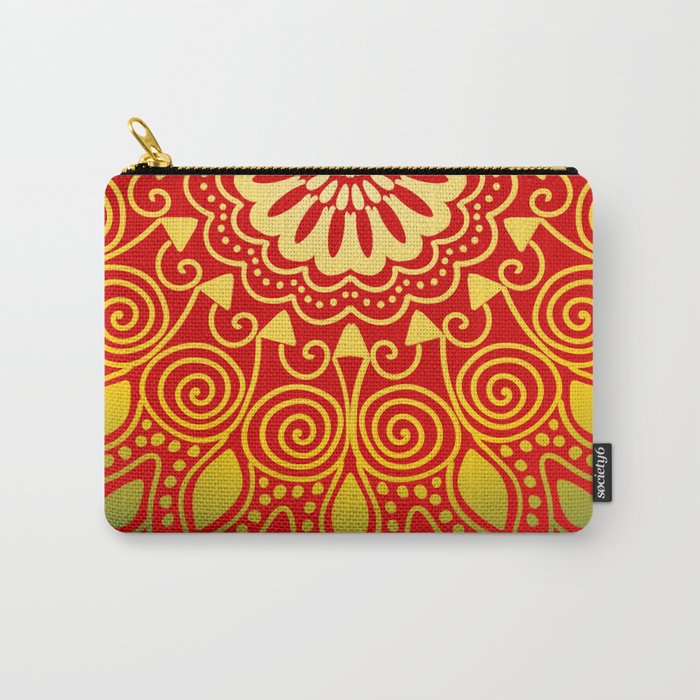 Sunny Red'n Yellow Mandala Carry-All Pouch