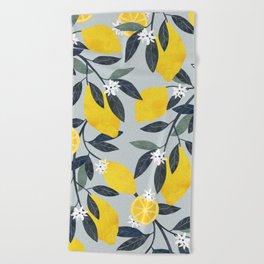 Lemons pattern Beach Towel