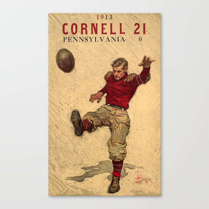 Cornell Penn Football Poster, 1913 by Joseph Christian Leyendecker Canvas Print