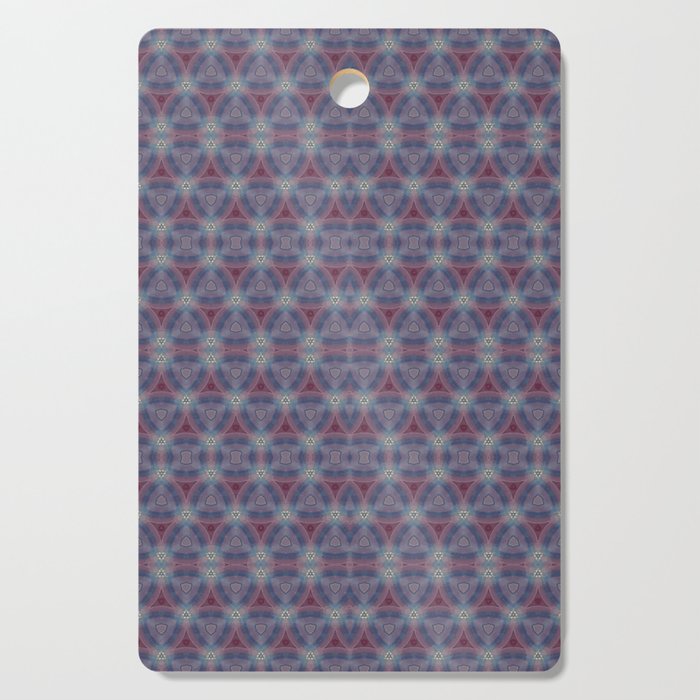 Abstract Triangles of Maroon Blue and Gold Cutting Board