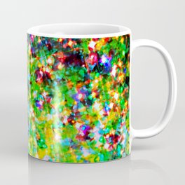 HOLIDAY CHEER - Bold Christmas Festive Green Red Yellow Sparkle Stars Glitter Bling Abstract Art Coffee Mug