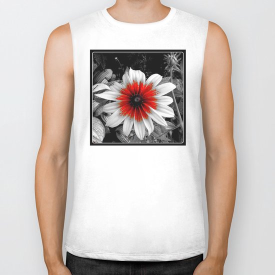 Flower | Flowers | Red Stroke Gaillardia | Red and White Flower | Nadia Bonello Biker Tank