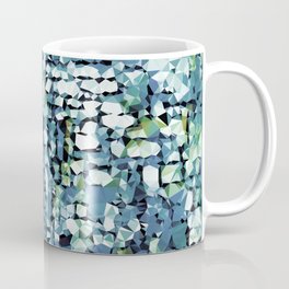 Blue Green Abstract Geometric Low Poly Modern Art Coffee Mug
