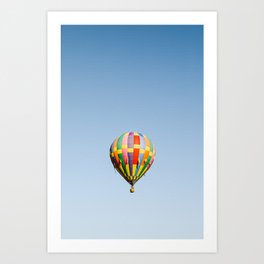Up & Away | Hot Air Balloon Photography | Bright Colorful Rainbow Art Art Print