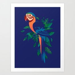 Macaw Silhouette 2 Art Print