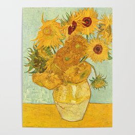 Vincent Van Gogh Sunflowers Vintage Painting Poster