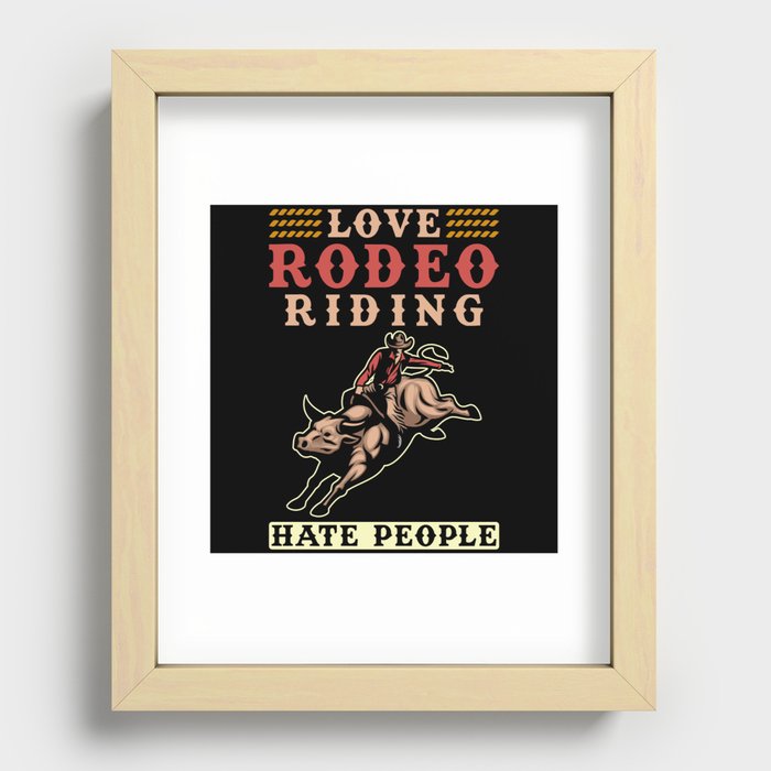 Rodeo Bull Riding Recessed Framed Print