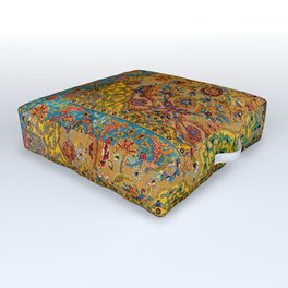 Hereke Vintage Persian Silk Rug Print Outdoor Floor Cushion