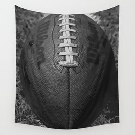 Big American Football - black &white Wall Tapestry