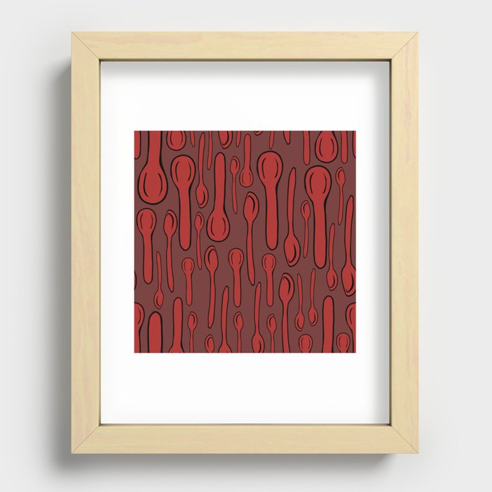 Spoony Spoons Red Recessed Framed Print