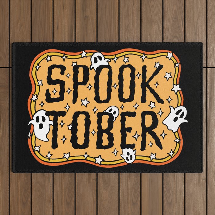 Spooktober. Halloween Digital Illustration Outdoor Rug