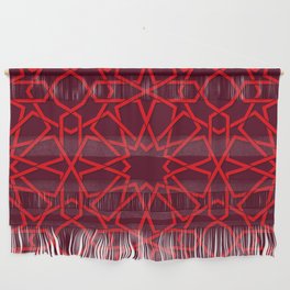 Red Color Arab Square Pattern Wall Hanging