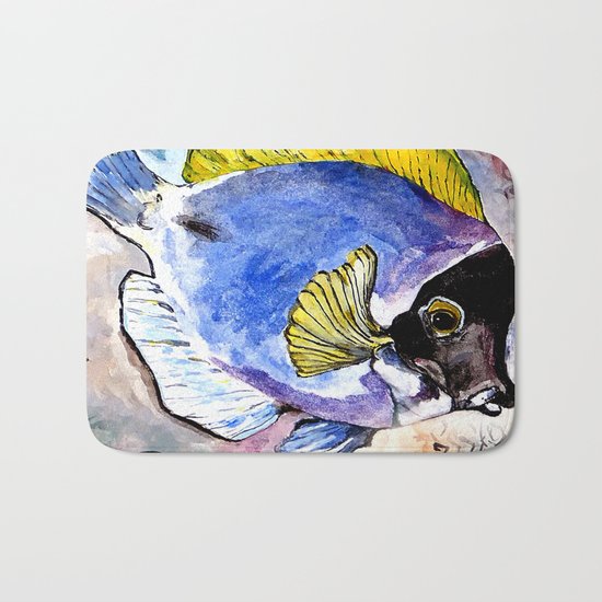 fish with yellow fin Bath Mat